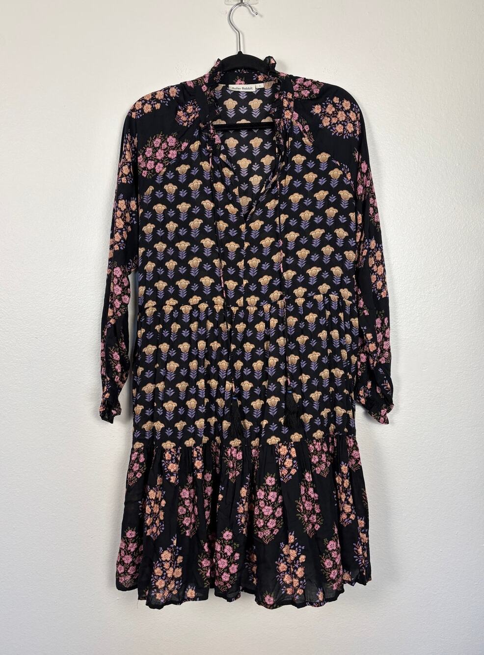 Roller Rabbit Madigan Janni Printed All Over Print Peasant Dress Small